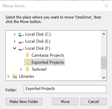 OneDrive- Pemindahan Folder - Lokasi E