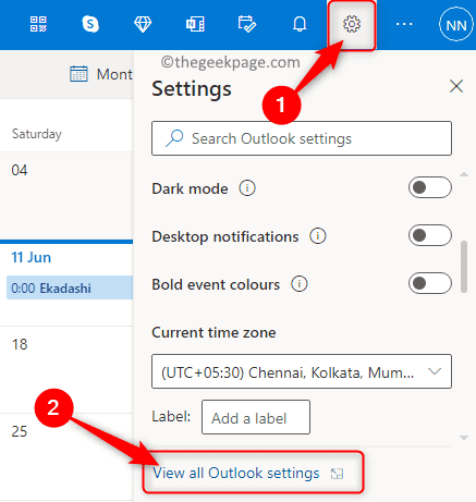 Outlook-ის პარამეტრები Outlook-ის ყველა პარამეტრი მინ