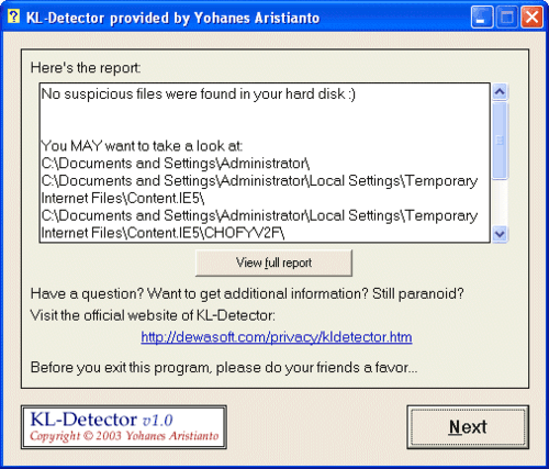 Software anti-keylogger gratuito KL Detector