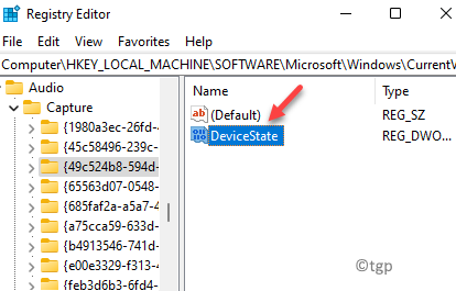 Επεξεργαστής Μητρώου Επιλέξτε το σωστό δευτερεύον κλειδί στη δεξιά πλευρά Κάντε διπλό κλικ στο Devicestate