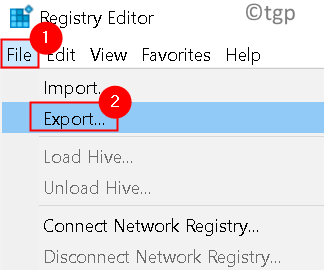 Registrierungs-Export Min