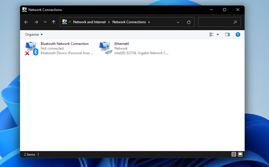 Verkkoyhteydet-ikkuna Windows 11 vpn ei toimi