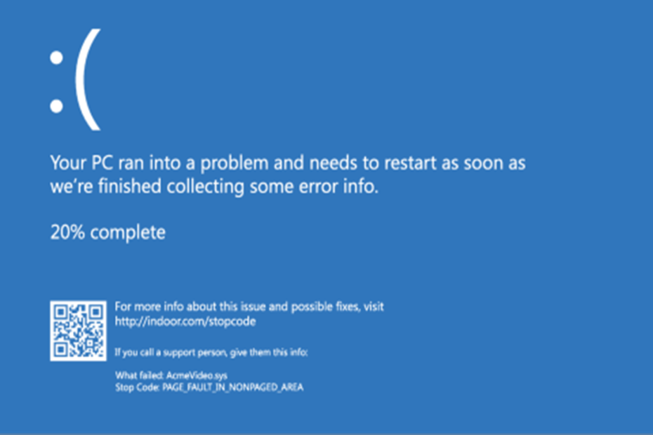 Errore di pagina Area non di pagina Windows 11