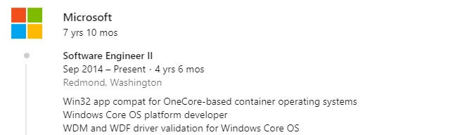 Win32 აპლიკაცია Windows 10 OneCore OS