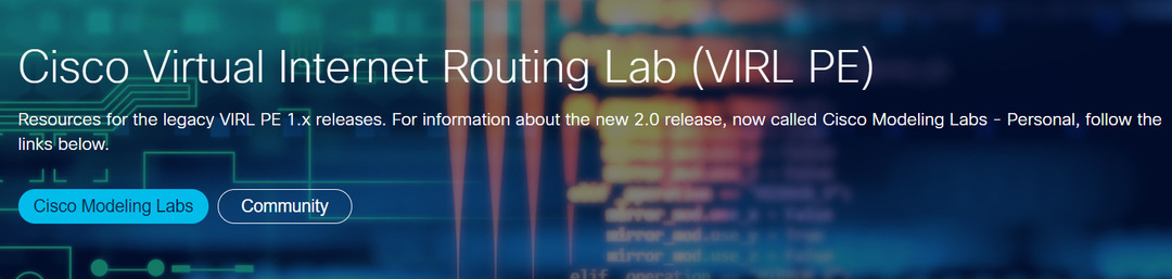 Cisco virtuella internet routing lab