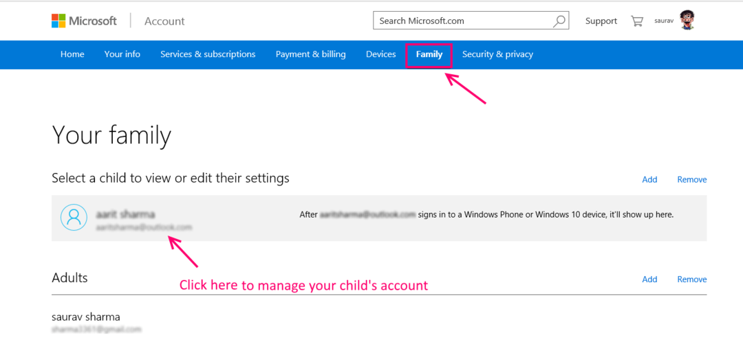 Kā izveidot un pārvaldīt bērna kontu operētājsistēmā Windows 10
