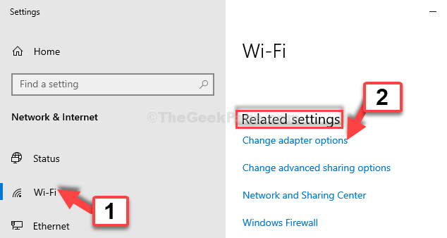 Configurações Configurações relacionadas a Wifi Alterar opções do adaptador