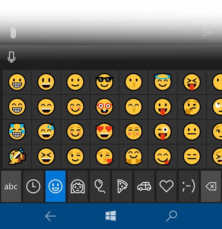 emoji móvil de windows 10