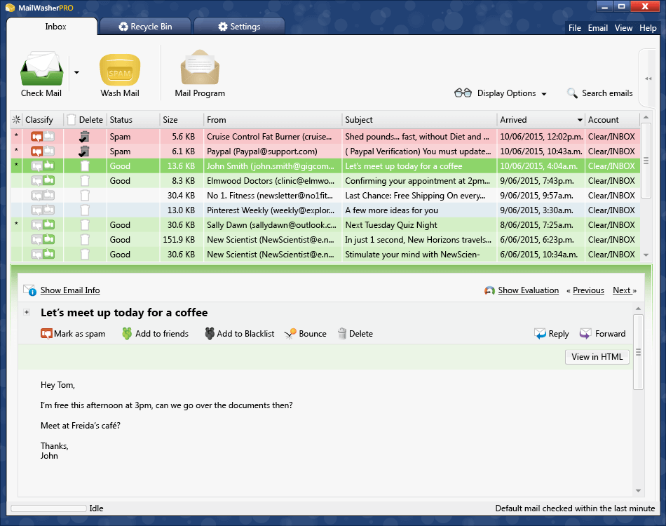 Melhor filtro anti-spam MailWasher para Thunderbird