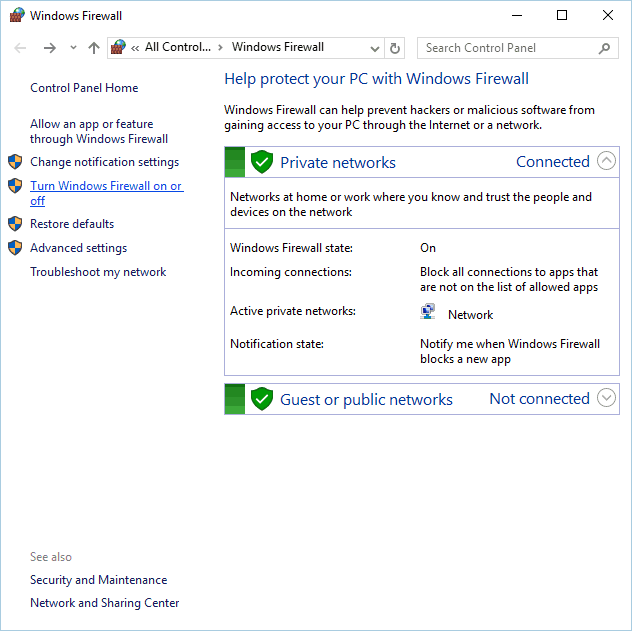 el firewall de Windows no puede descargar archivos de Windows