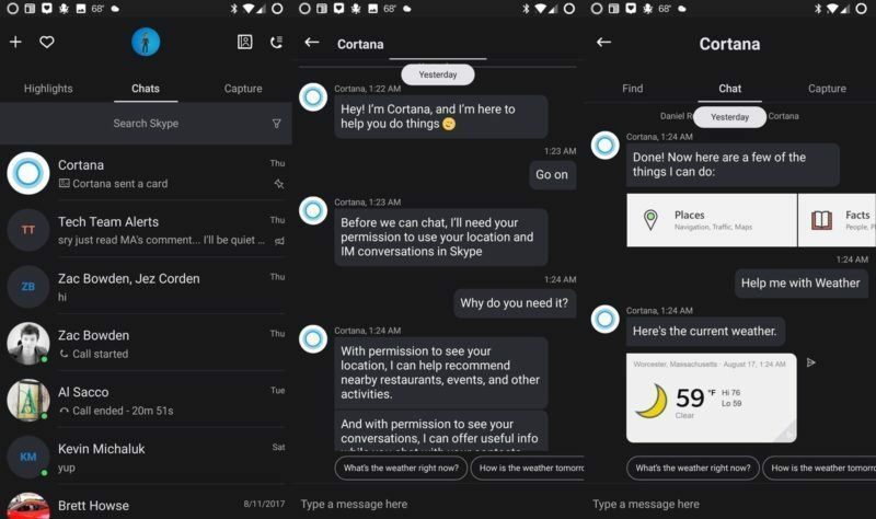 Bot Skype Cortana AI