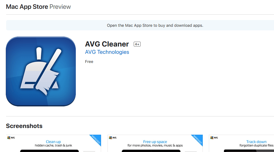 Інтелектуальний догляд за mac AVG Cleaner 