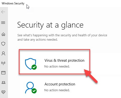 Ochrana před viry a hrozbami Min