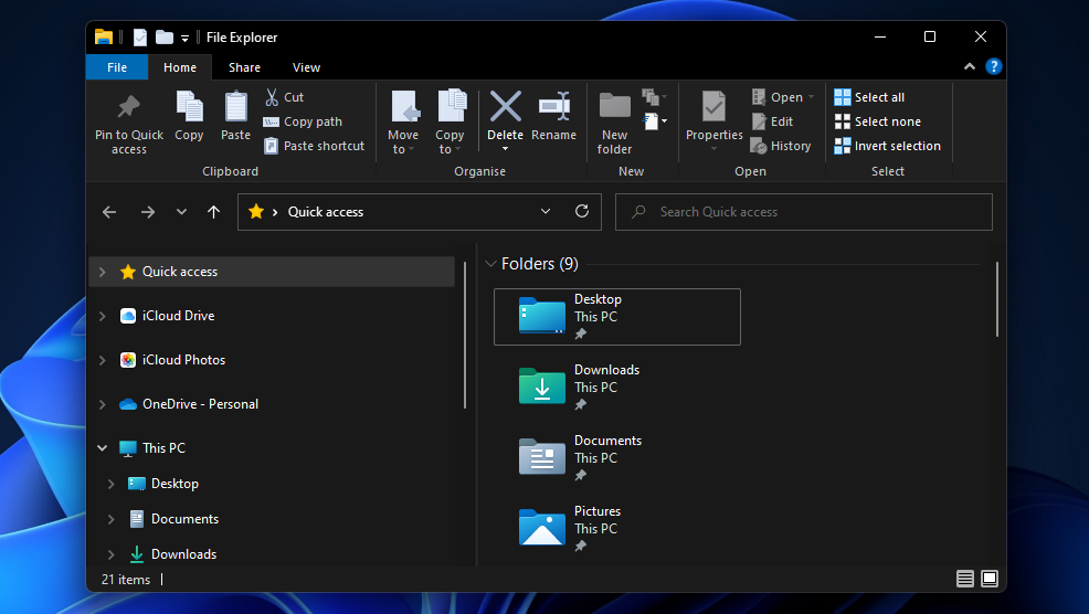 Klassisk File Explorer windows 11 filstifinder halter