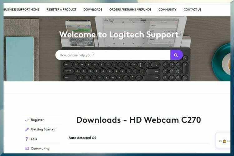 Logitech-Supportseite