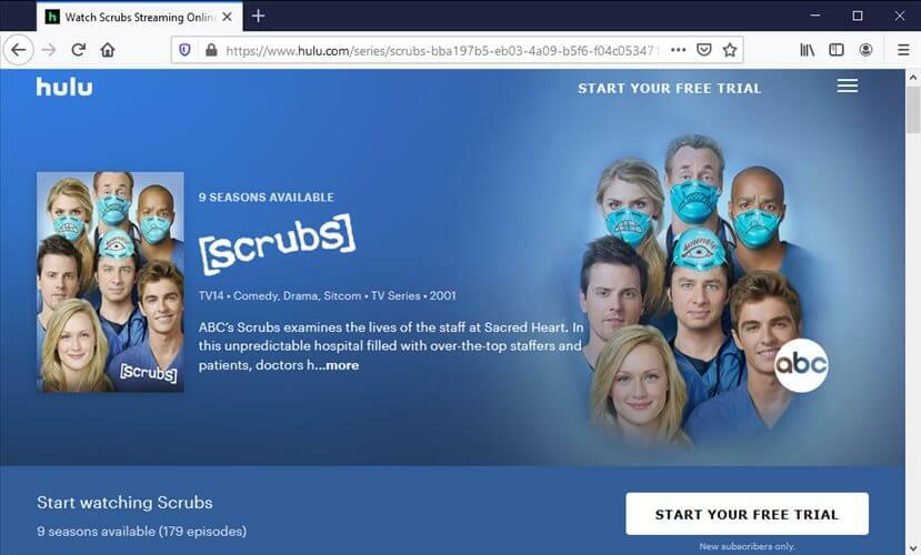 oglądaj Scrubs na Hulu z VPN