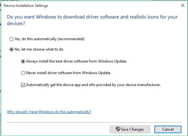 laitteen asennusasetukset Windows 10