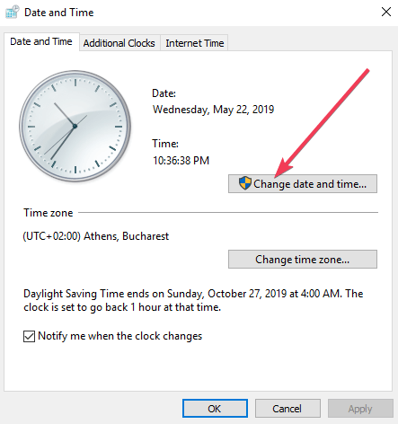 αλλαγή ημερομηνίας και ώρας υπολογιστή