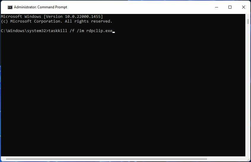 rdpclip.exe-komento Windows 11 kopioi liitä ei toimi