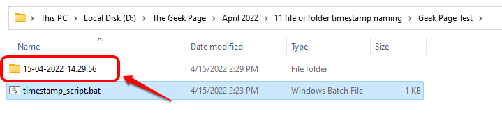Как создать файл/папку и назвать ее на основе текущей метки времени
