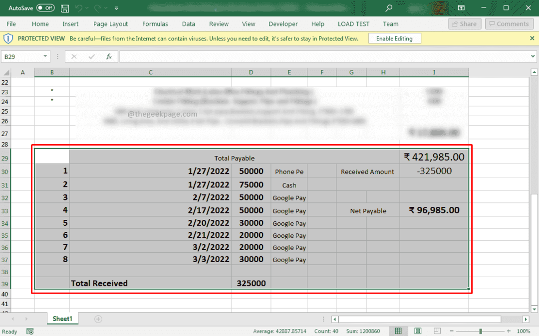 Tabelle aus Excel min