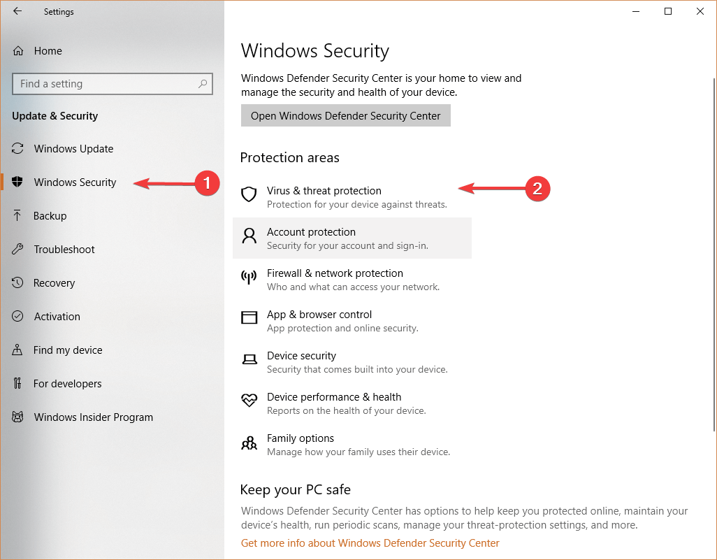 ochrona przed wirusami i zagrożeniami systemu Windows automatycznie alt tabs