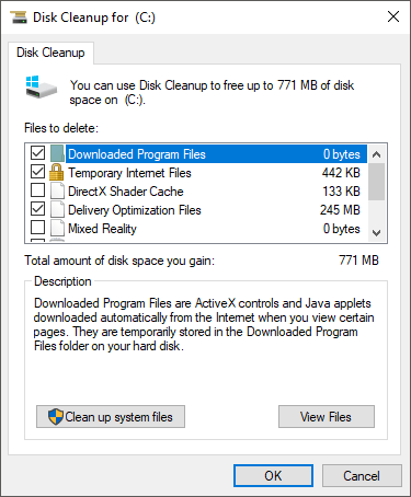 Очистка диска C выбор файлов - диск восстановления заполнен