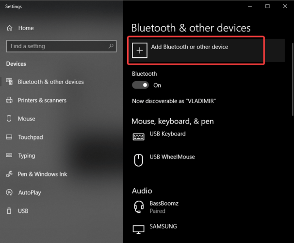 bir bluetooth cihazı ekle sihirli fare Windows 10'a bağlanmayacak