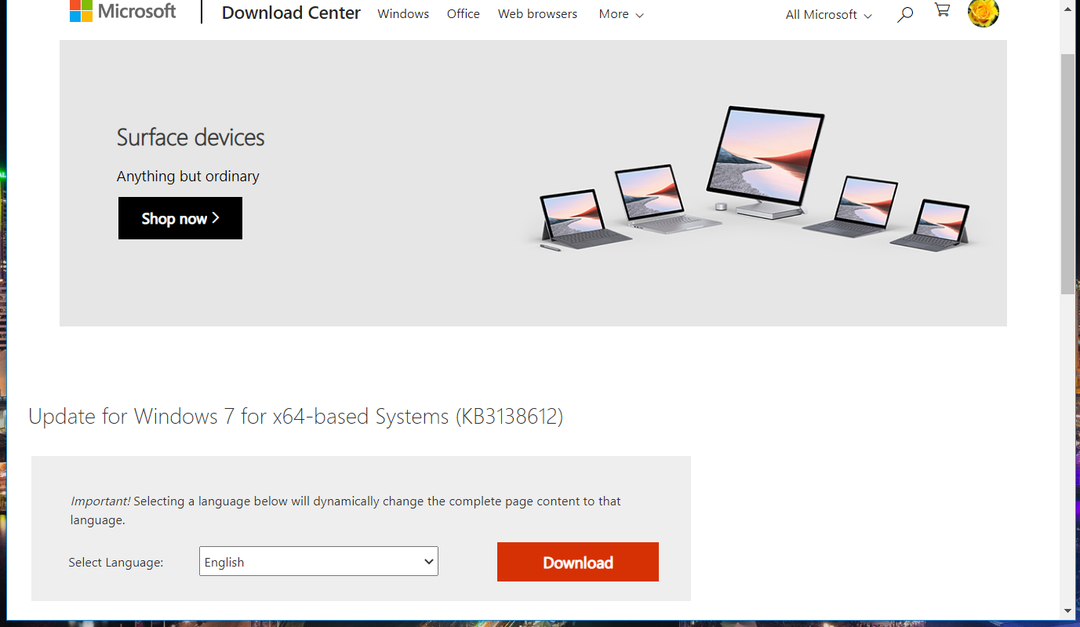 Le finestre del pulsante Download non potevano cercare nuovi aggiornamenti 80072efe