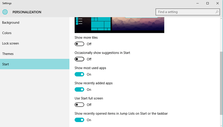 Fjern appsanbefalinger fra Start-menuen i Windows 10