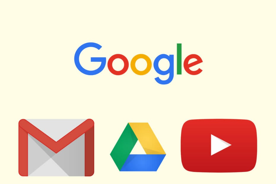 Google pakalpojumi, tostarp Gmail, Drive un YouTube, nedarbojas
