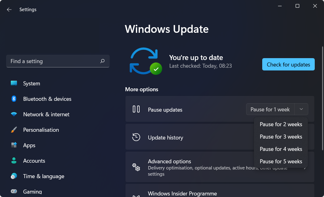 Windows Update Napaka Windows 11 izjema sistemske niti ni obdelana. 