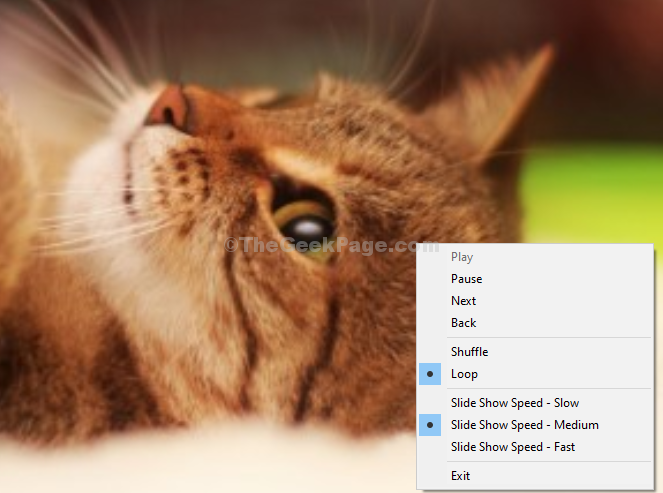 Kliknij prawym przyciskiem myszy na odtwarzanie sterowania obrazem
