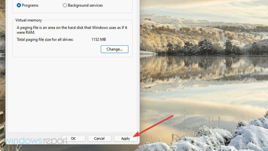 Кнопка «Застосувати» Windows Error Reporting Event ID 1001
