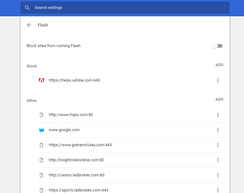 การตั้งค่าแฟลชของ Chrome ฉันจะเปิดใช้งาน Adobe Flash Player บน Windows 10 ได้อย่างไร