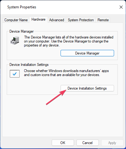Opcija Postavke instalacije uređaja Windows audio servis se ruši Windows 11