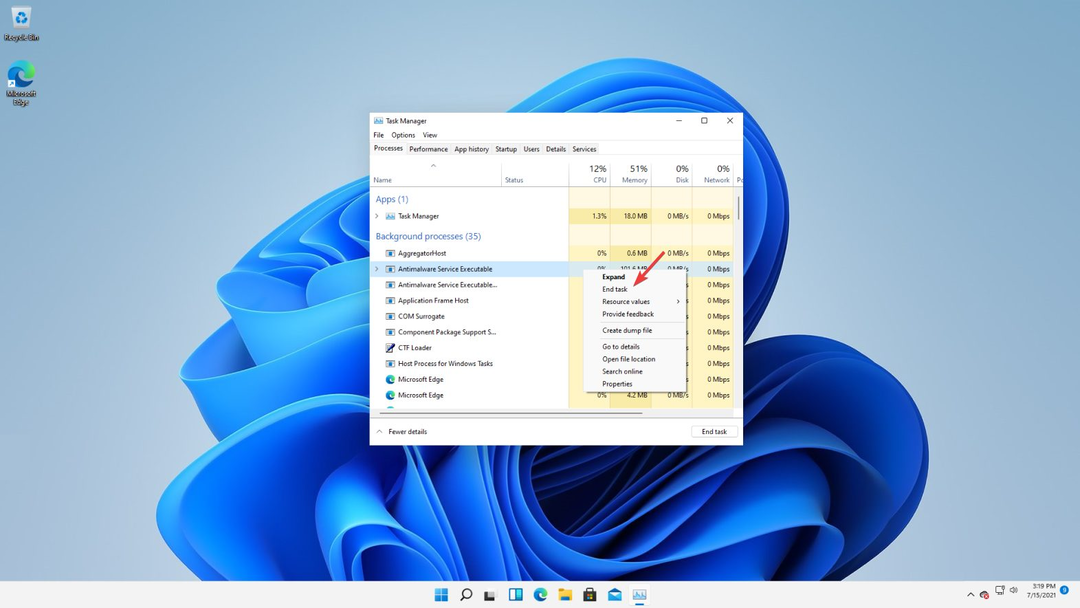 Windows 11 im oberen Teil des RAM-Finales
