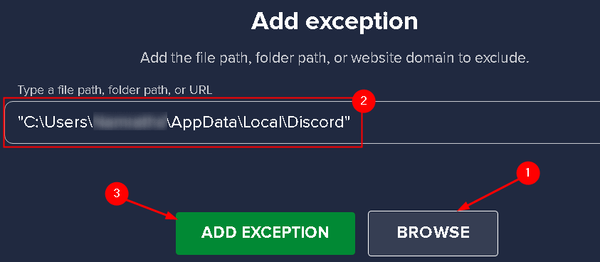 Avast Discord-Ordner-Ausnahme hinzufügen Min