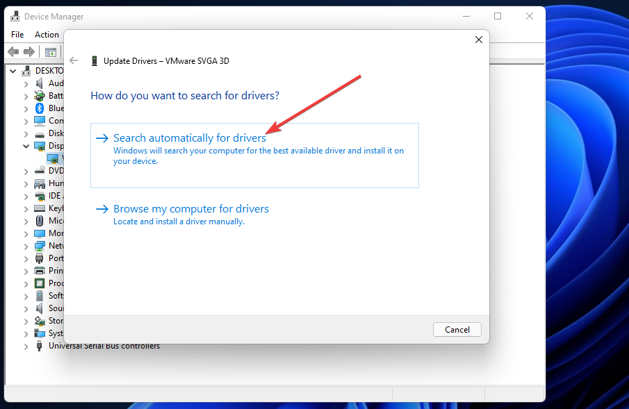 Samodejno iskanje možnosti gonilnikov za zatemnitev zaslona Windows 11