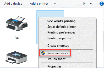 Geräte und Drucker Alter Drucker Rechtsklick Gerät entfernen