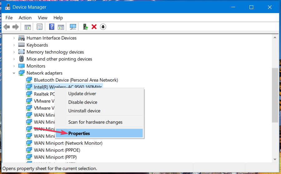 Savybių parinktis „Windows 11“ viešosios interneto prieigos taško 5 GHz negalima