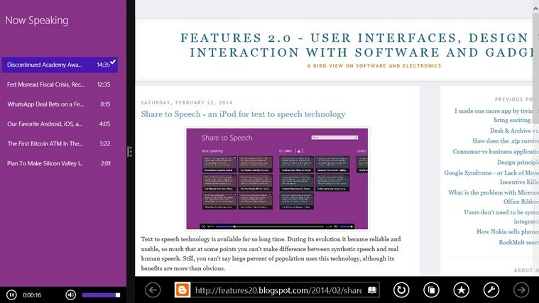 Share to Speech App für Windows 8 lässt Text-to-Speech unglaublich einfach erscheinen