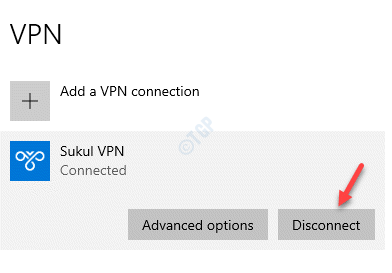 VPN Selecteer Actieve VPN Verbinding verbreken