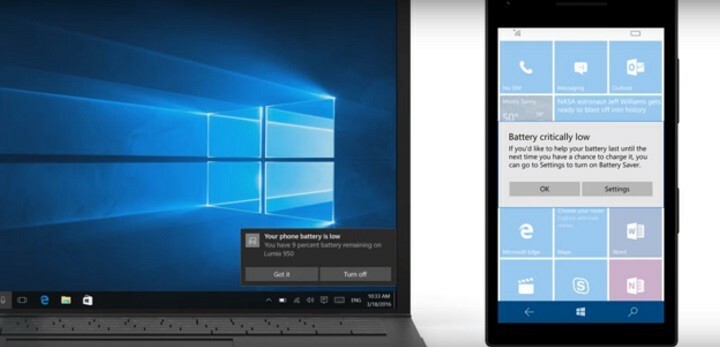 תצוגה מקדימה של Windows 10 Build 14316 מביאה להתראות של Cortana על סוללה חלשה