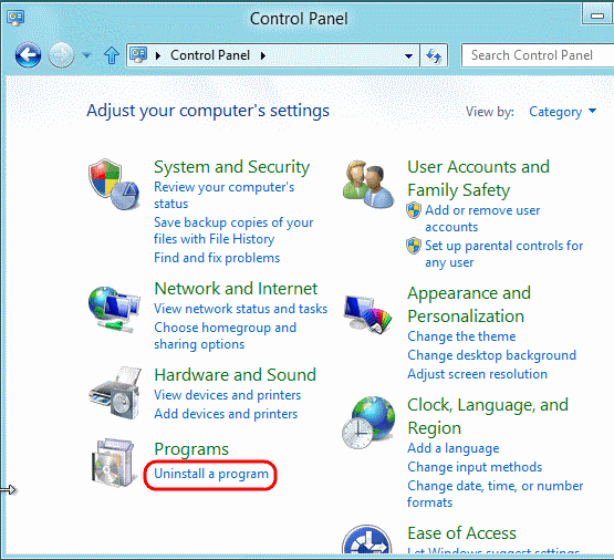 avinstallera funktionsproblem i Windows 8