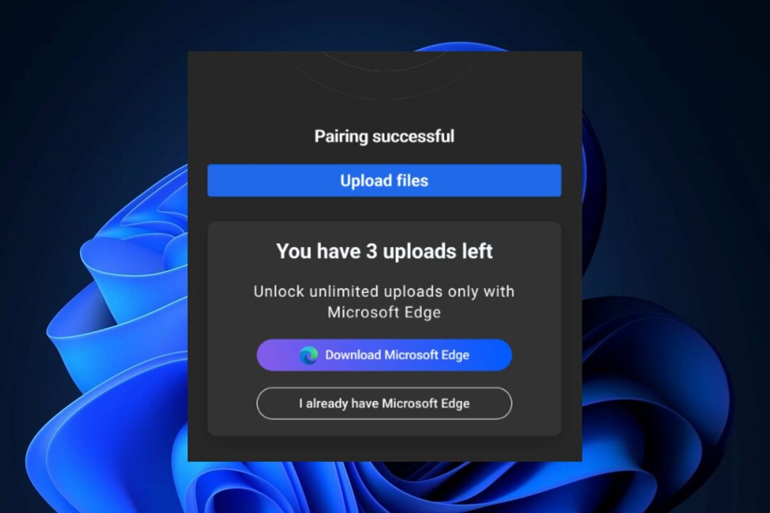 Microsoft Edge vom Handy hochladen