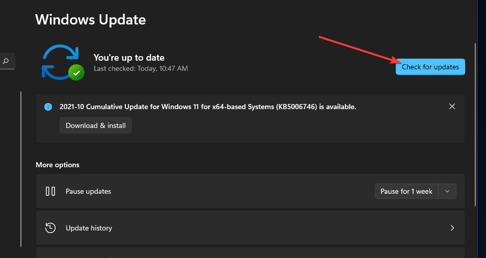 Tlačítko Zjistit aktualizace Průzkumník souborů systému Windows 11 zaostává
