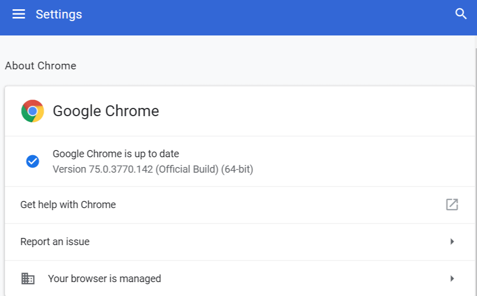 Google Chrome -päivitys