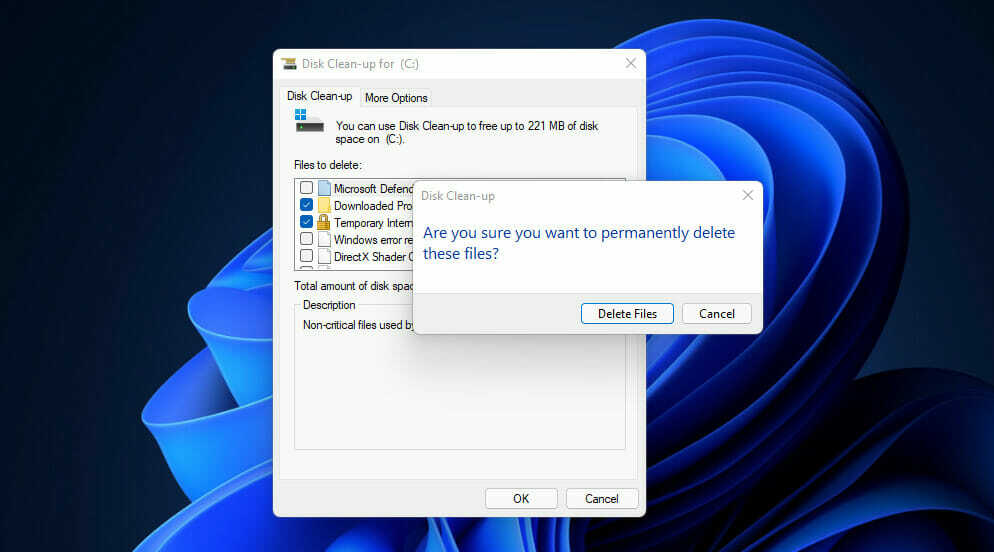 디스크 정리 대화 상자 손상된 레지스트리 항목 Windows 11