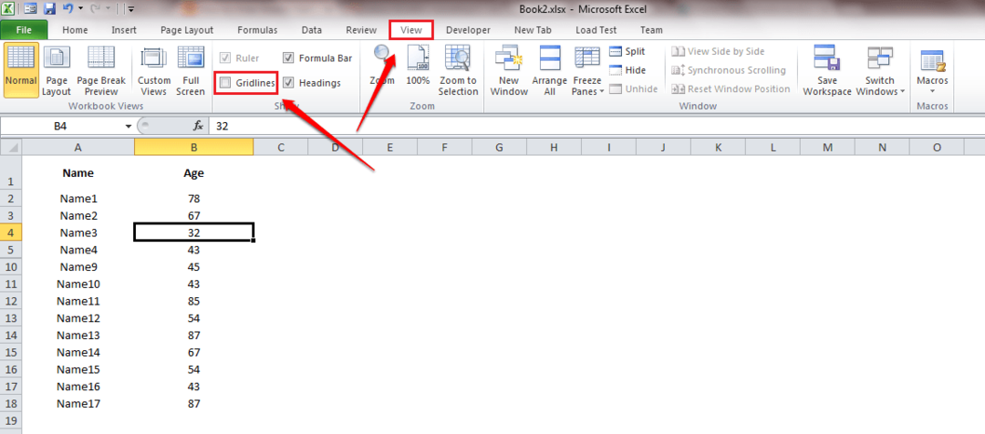 Kako skriti liste, mrežne črte in celice v Excelu